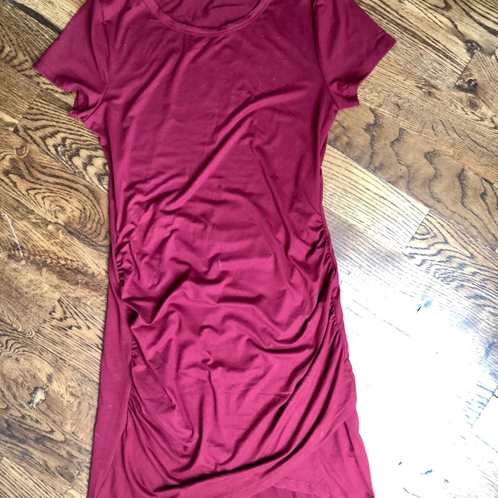 Burgundy t-shirt dress